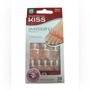 KISS Everlasting French Tip Toenail Press On Kit New!